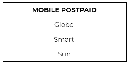 mobile bills payment