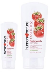 human nature nourishing facial wash tomato