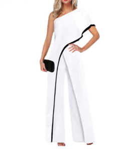 vona short sleeve one shoulder jumpsuit