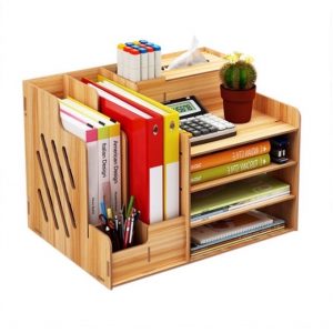 wooden desk organizer