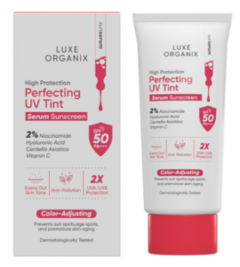 luxe organix perfecting uv tint serum sunscreen
