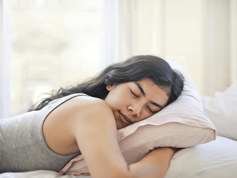 woman having good sleep