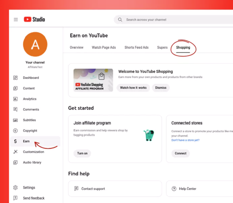 youtube shopping x shopee step 1 process