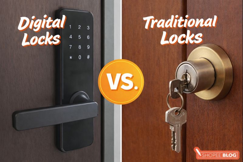 digital door locks vs traditional locks
