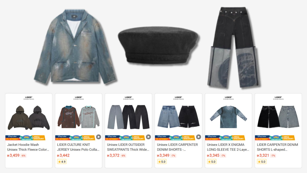 Lider the Vietnamese clothing brand on Shopee