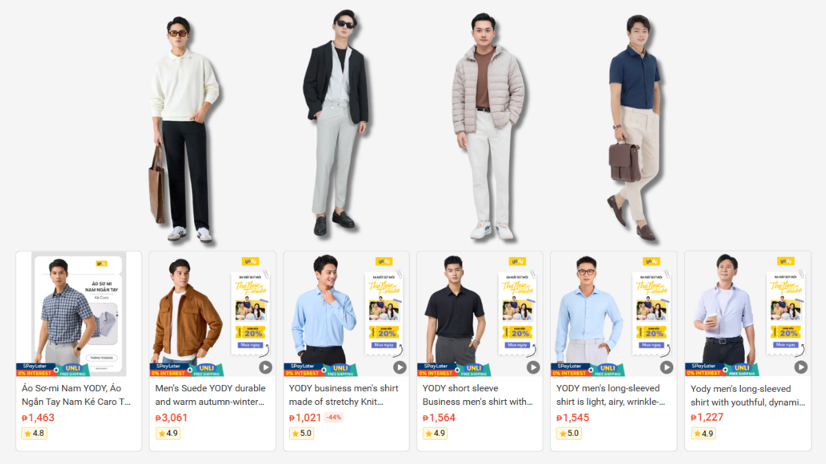 Yody the Vietnamese clothing brand on Shopee