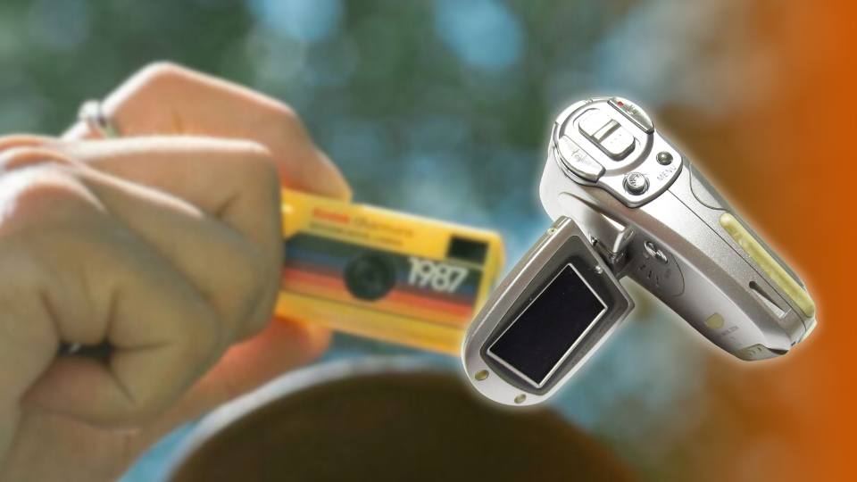 An image of a camera, digital camera, and kodak charmera