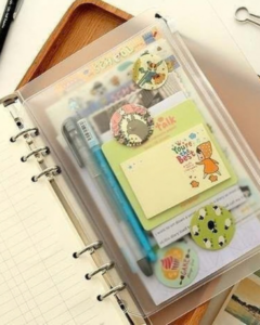 clear binder with pouch for junk journal