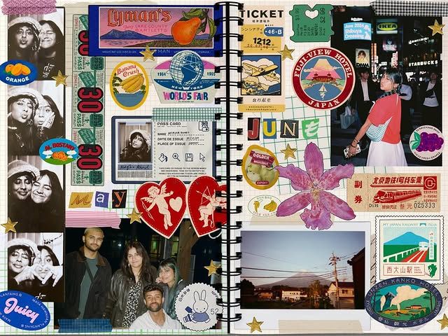 junk journal sample page or spread