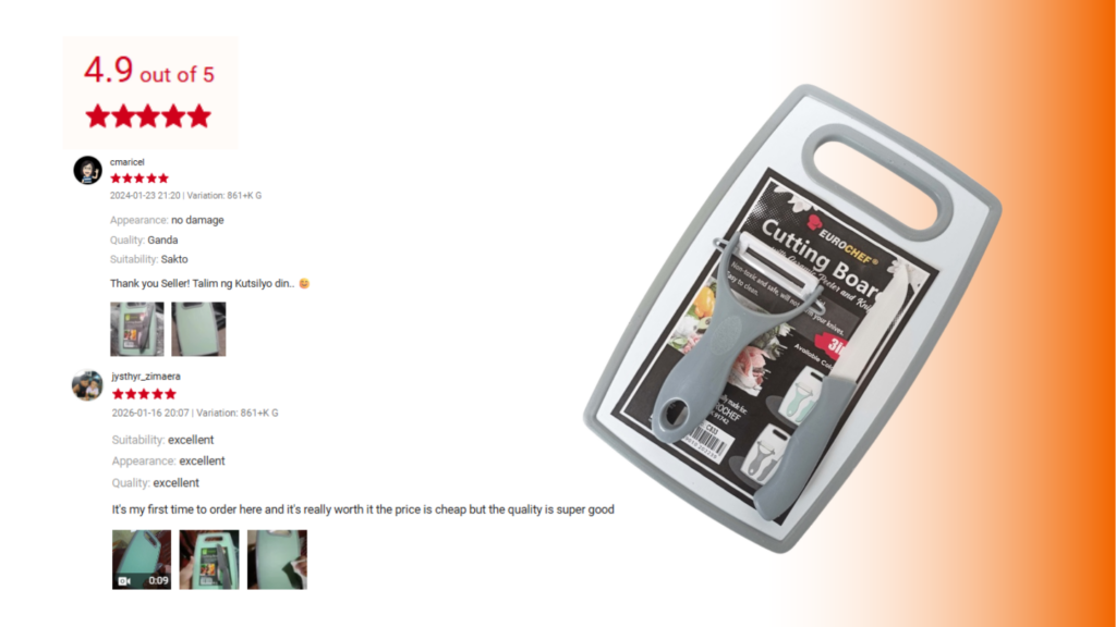 cutting board and knife for meal prep