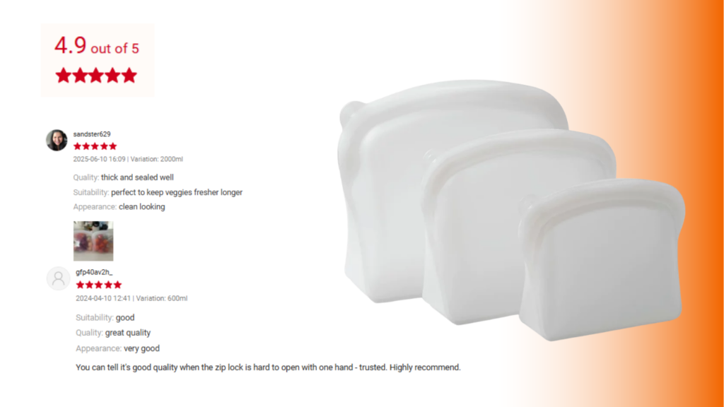 silicone bag for meal prep