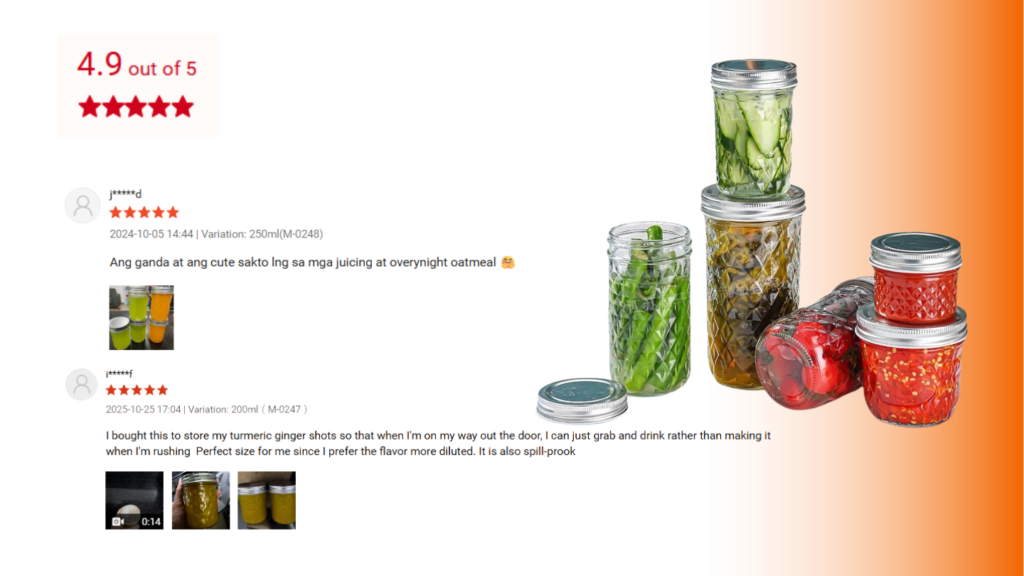 glass jars for meal prep