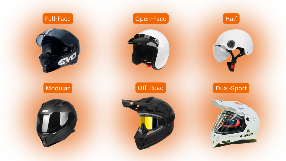 Types of motorcycle helmets