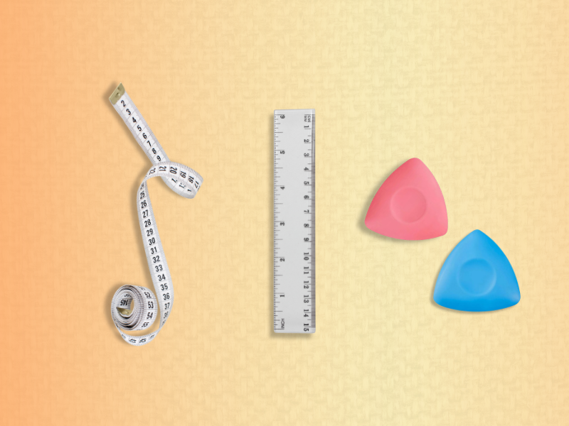 Measuring and marking tools for beginner sewing