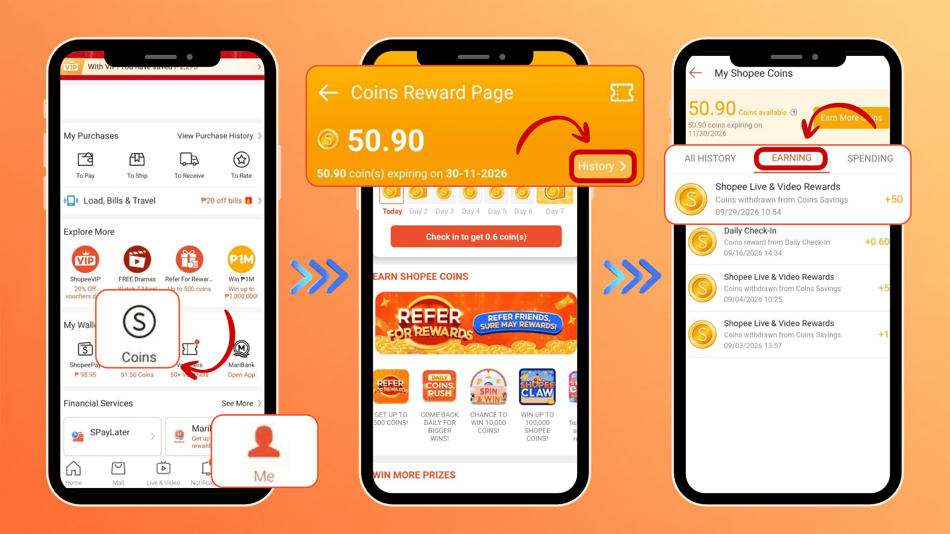 Shopee Drama Coins Reward Page