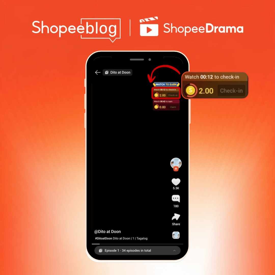 Shopee Drama Watch to Earn Daily Check In