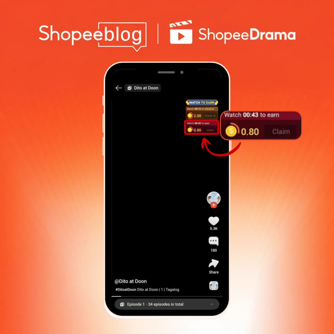 Shopee Drama Watch To Earn Claim Banners