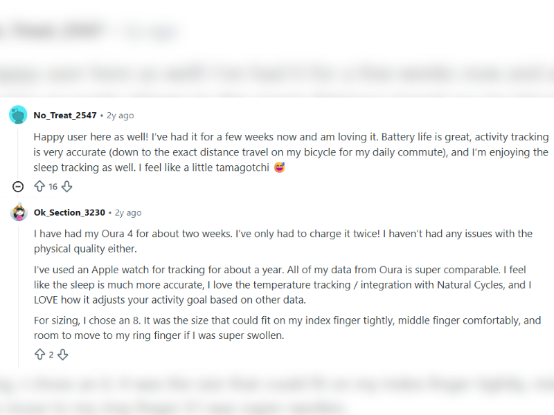 Comments from r/ouraring