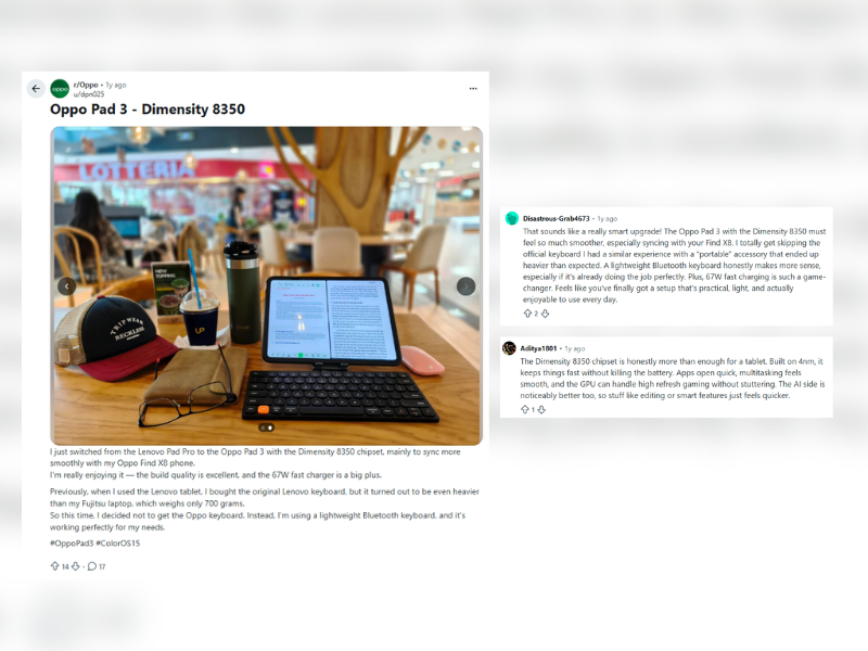 From r/Oppo – Oppo Pad 3 - Dimensity 8350